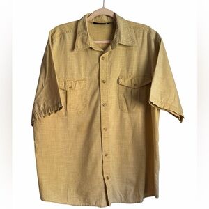 Vintage 90s Route 66 Tan Button Down Shirt - Mens Large
